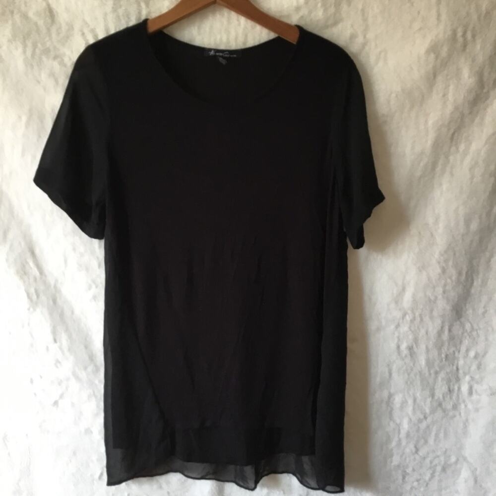 Kenneth Cole Black Hi-Low Tunic Top